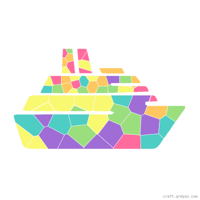 Cruise Ship mosaic sticker template — finished art preview