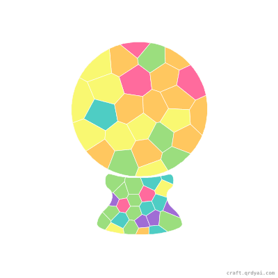 Crystal Ball mosaic sticker template — finished art preview