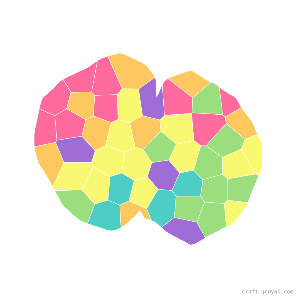 Crystal Geode mosaic sticker template — finished art