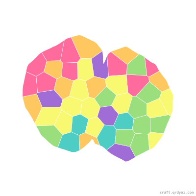 Crystal Geode mosaic sticker template — finished art preview