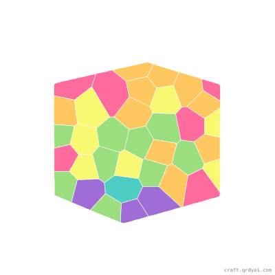 Cube mosaic sticker template — finished art preview