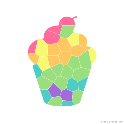 Cupcake mosaic sticker template — finished art preview