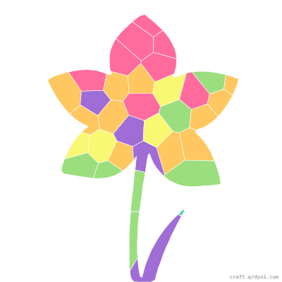 Daffodil mosaic sticker template — finished art preview