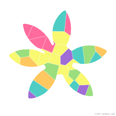 Daisy mosaic sticker template — finished art preview