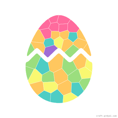 Decorated Easter Egg mosaic sticker template — finished art preview