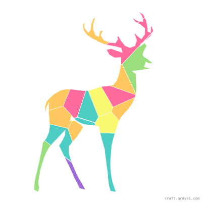 Deer mosaic sticker template — finished art preview