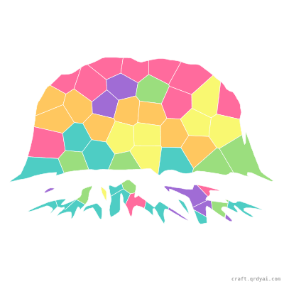 Desert Mesa mosaic sticker template — finished art preview