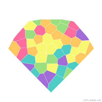 Diamond Gem mosaic sticker template — finished art preview