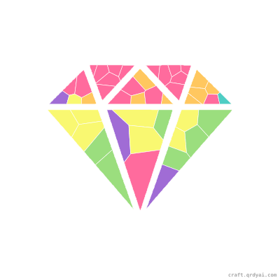 Diamond mosaic sticker template — finished art preview