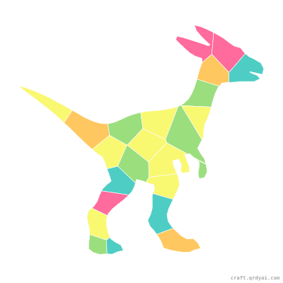 Dilophosaurus mosaic sticker template — finished art preview