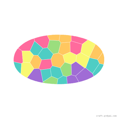 Discus mosaic sticker template — finished art preview