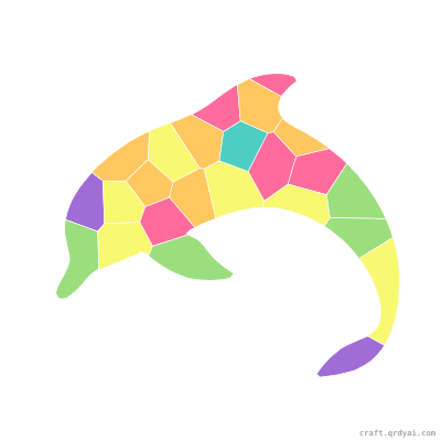 Dolphin mosaic sticker template — finished art preview