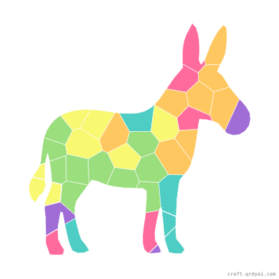Donkey mosaic sticker template — finished art preview