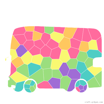 Double-Decker Bus mosaic sticker template — finished art preview
