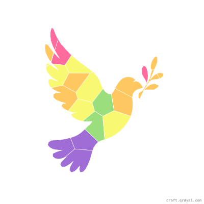 Dove mosaic sticker template — finished art preview