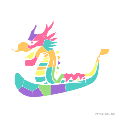 Dragon Boat mosaic sticker template — finished art preview