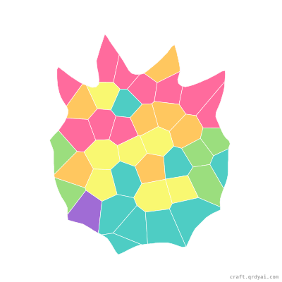 Dragon Fruit mosaic sticker template — finished art preview