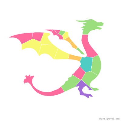 Dragon mosaic sticker template — finished art preview
