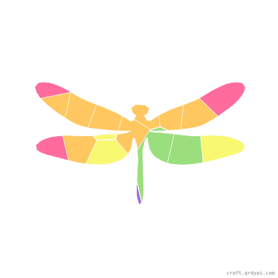 Dragonfly mosaic sticker template — finished art preview