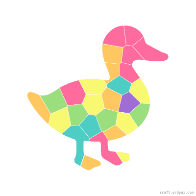 Duck mosaic sticker template — finished art preview