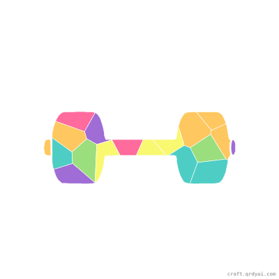 Dumbbell mosaic sticker template — finished art preview