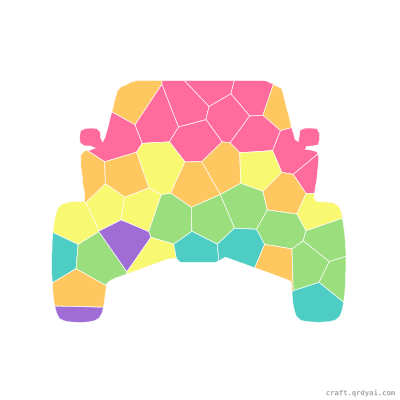 Dune Buggy mosaic sticker template — finished art preview