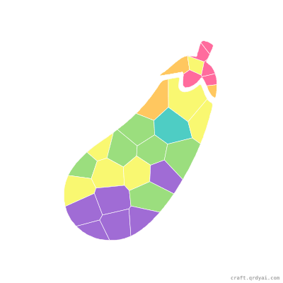 Eggplant mosaic sticker template — finished art preview