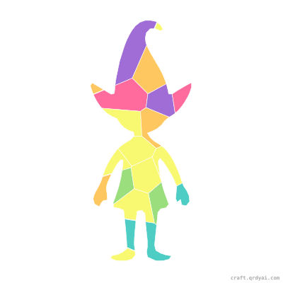 Elf mosaic sticker template — finished art preview