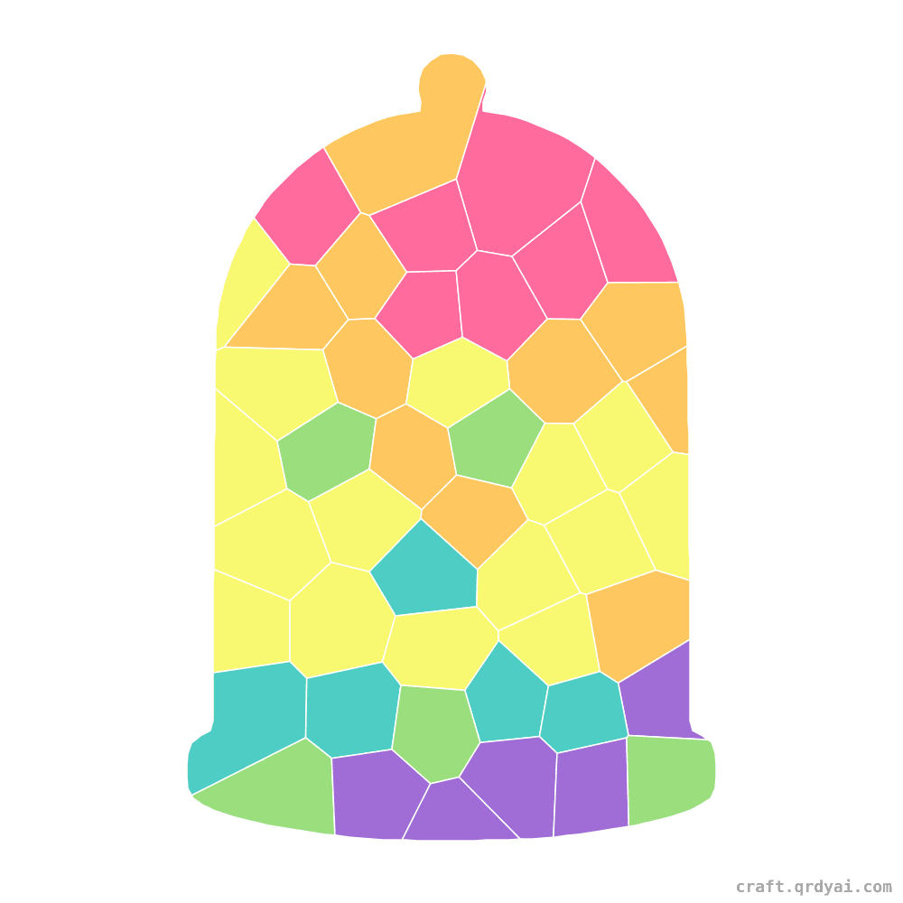 Enchanted Rose mosaic sticker template — finished art