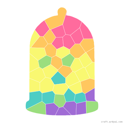 Enchanted Rose mosaic sticker template — finished art preview