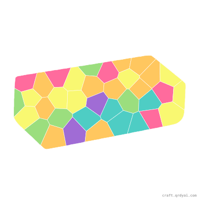 Eraser mosaic sticker template — finished art preview