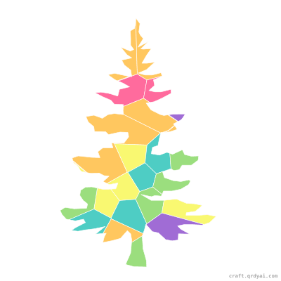 Evergreen Tree mosaic sticker template — finished art preview