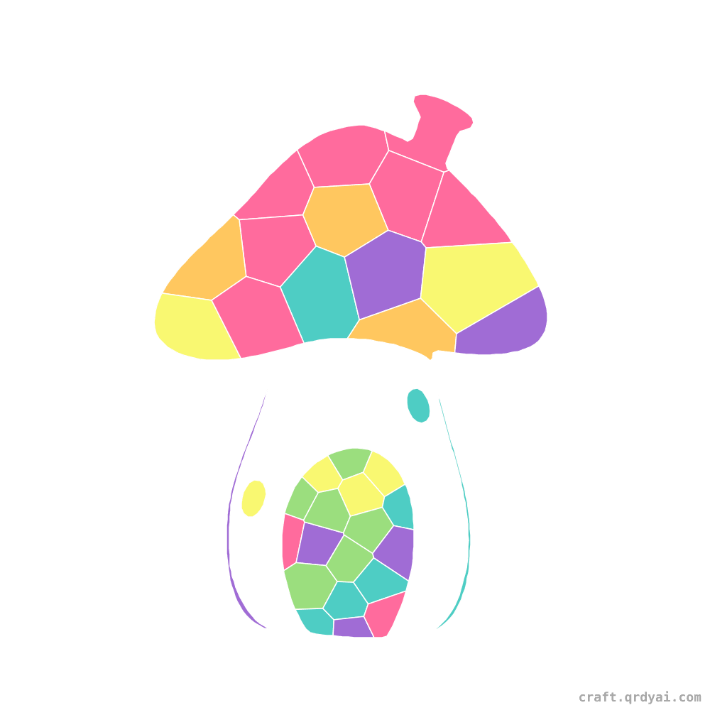 Fairy House mosaic sticker template — finished art