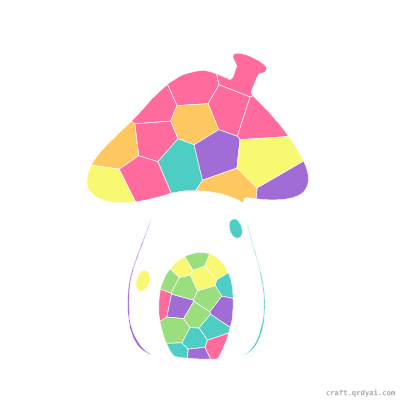 Fairy House mosaic sticker template — finished art preview