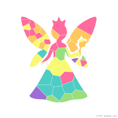 Fairy Princess mosaic sticker template — finished art preview
