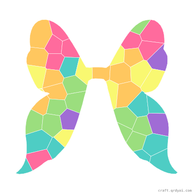 Fairy Wings mosaic sticker template — finished art preview