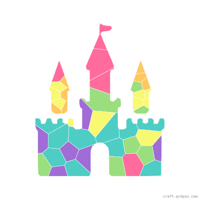 Fairytale Castle mosaic sticker template — finished art preview