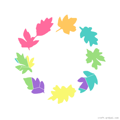 Fall Wreath mosaic sticker template — finished art preview