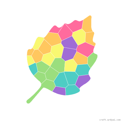 Falling Leaf mosaic sticker template — finished art preview