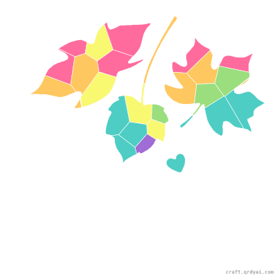 Falling Leaves mosaic sticker template — finished art preview