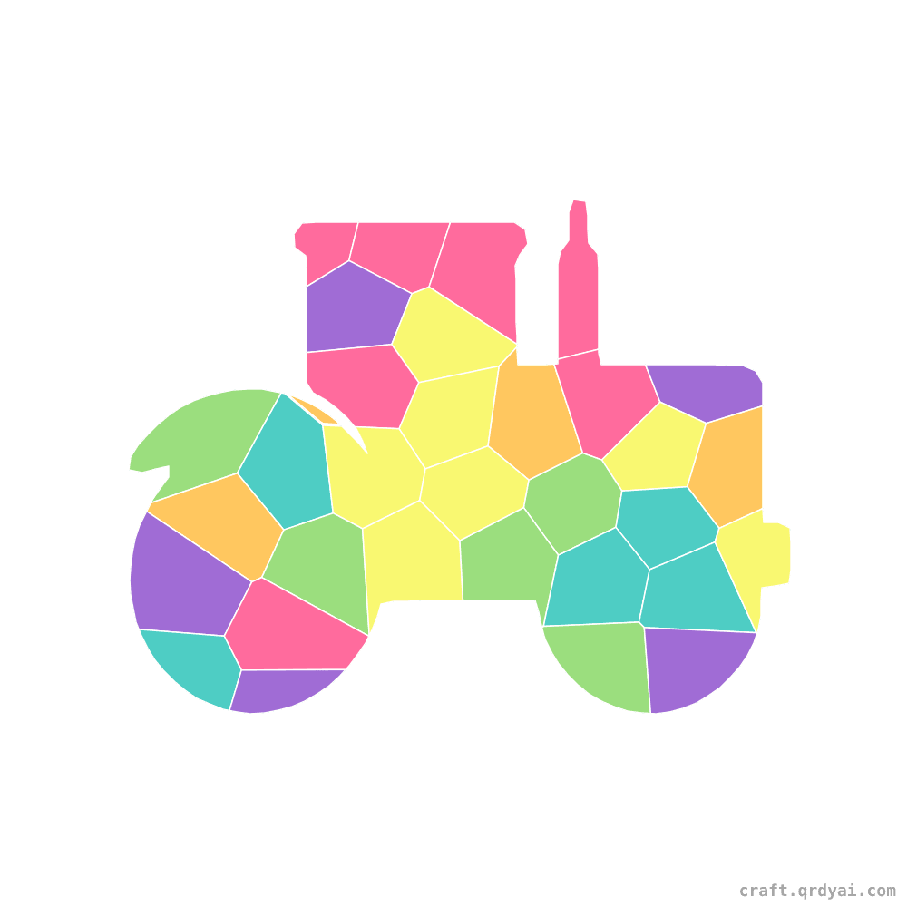 Farm Tractor mosaic sticker template — finished art