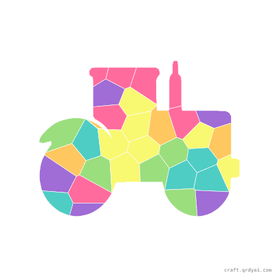 Farm Tractor mosaic sticker template — finished art preview