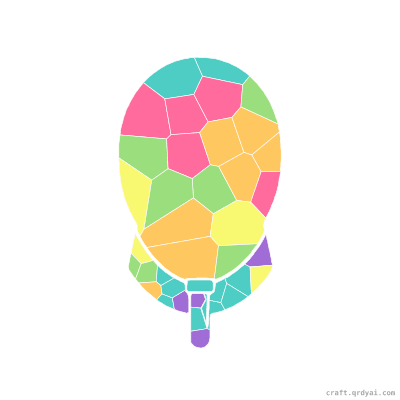 Fencing Mask mosaic sticker template — finished art preview