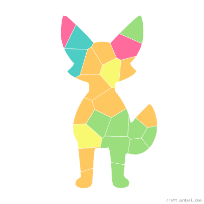 Fennec Fox mosaic sticker template — finished art preview