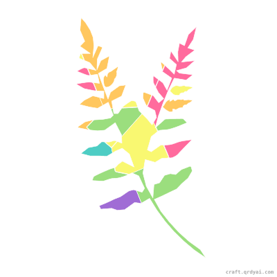 Fern Frond mosaic sticker template — finished art preview