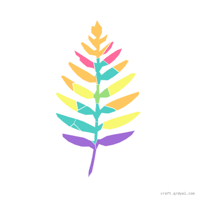 Fern mosaic sticker template — finished art preview