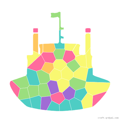 Ferry Boat mosaic sticker template — finished art preview