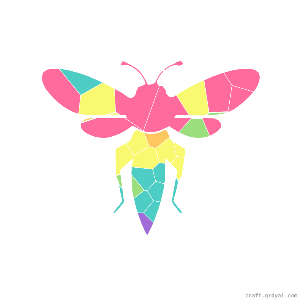 Firefly mosaic sticker template — finished art