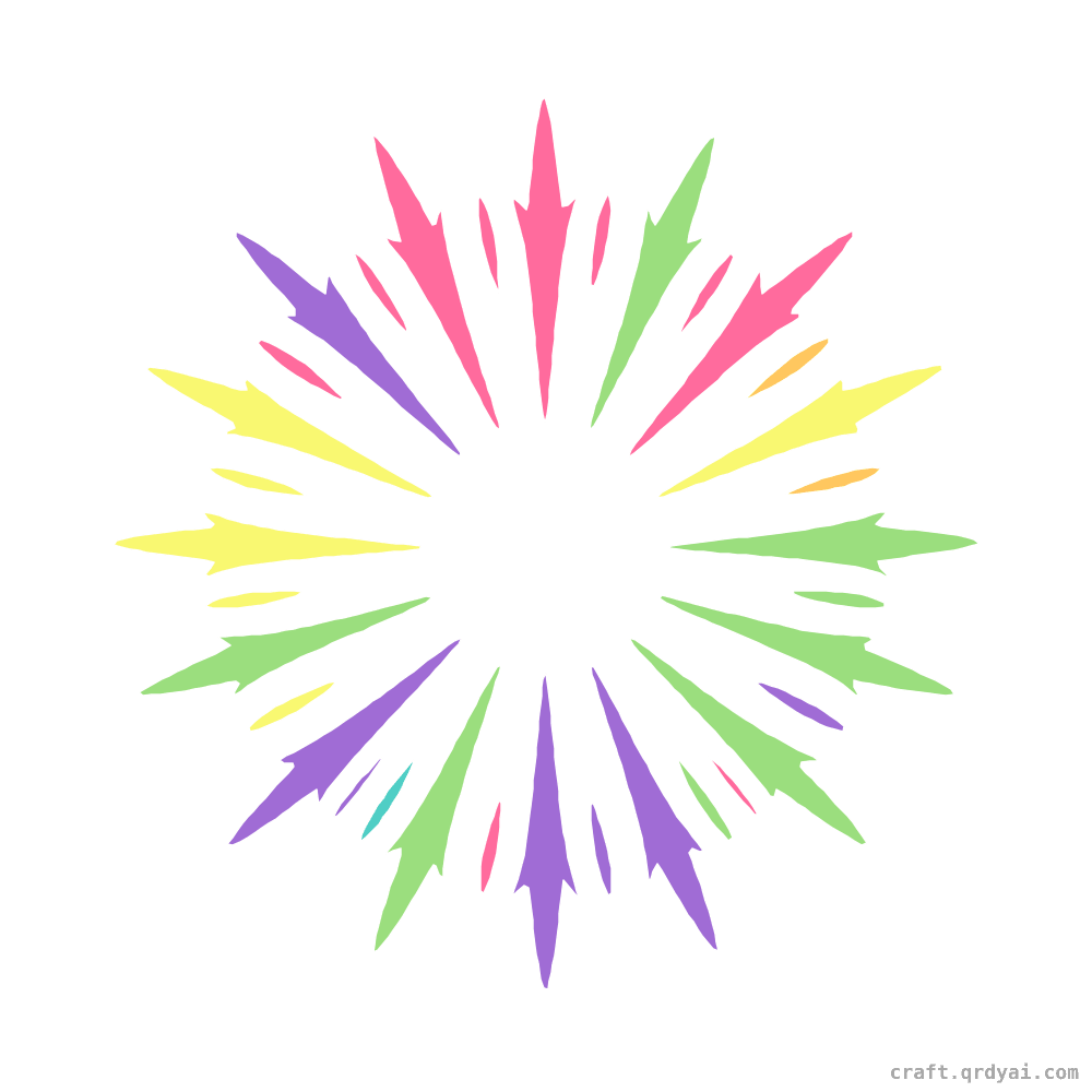 Fireworks Burst mosaic sticker template — finished art