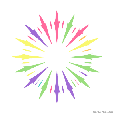 Fireworks Burst mosaic sticker template — finished art preview